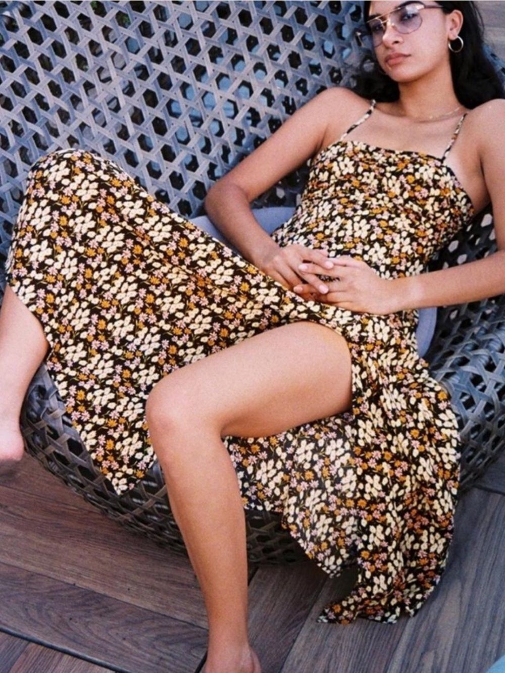 NWT URBAN OUTFITTERS Cottagecore Floral Spaghetti-Strap Maxi Dress Size Medium